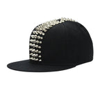 Hip Hop Street Dance Flat Brim Cap – Five-Row Plastic Rivets Bboy Baseball Hat for Men