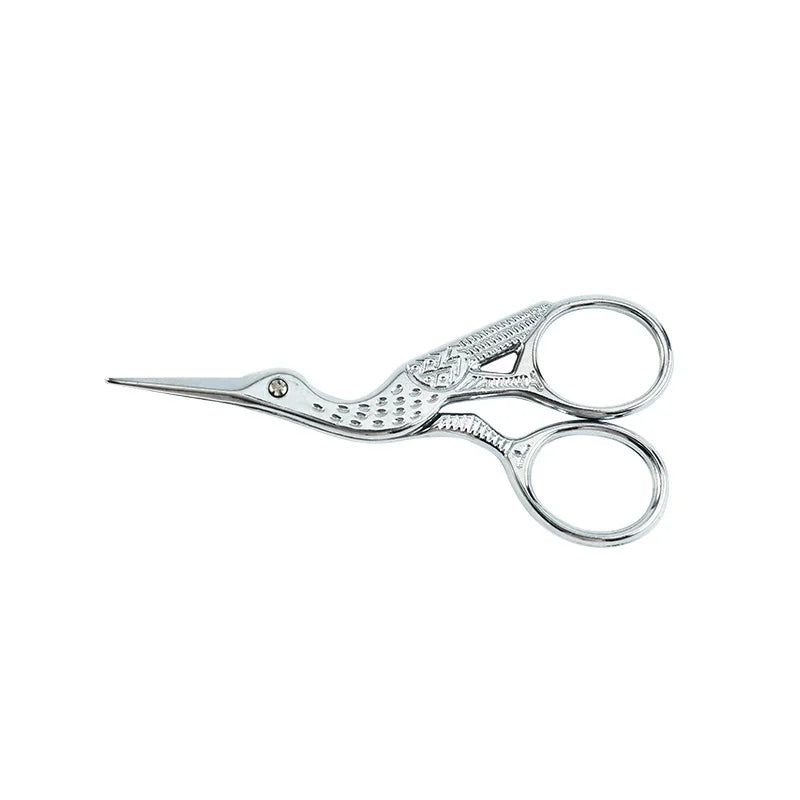 Retro Stainless Steel Tailor Scissors – Crane-Shaped Small Embroidery & Cross-Stitch Scissors for DIY Crafts and Home Use