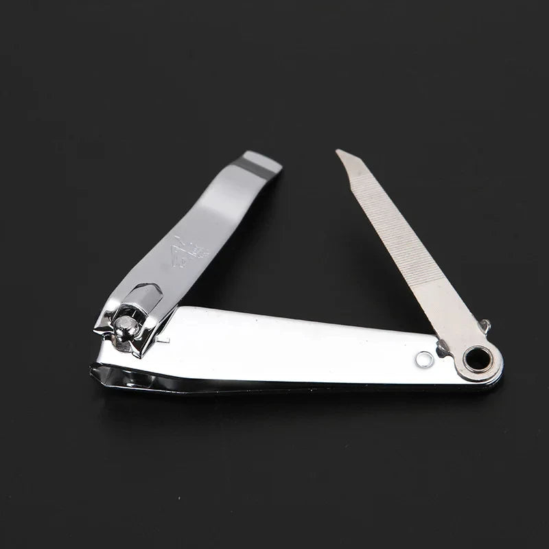 Stainless Steel Nail Clippers – Sharp Curved Edge Cutter with Swing-Out Nail Cleaner
