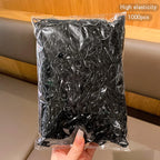 1,000pcs Black Elastic Rubber Bands – Strong, Durable Bands for Daily Use