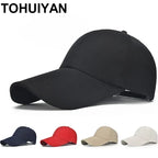 Canvas Long-Brim Snapback Cap – Casual Summer Hat for Men & Women, Sun-Blocking Design