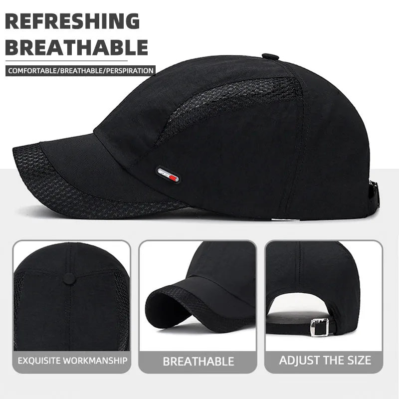 Quick-Dry Men’s Baseball Cap – Adjustable Outdoor Sports, Fishing, Golf & Hiking Hat