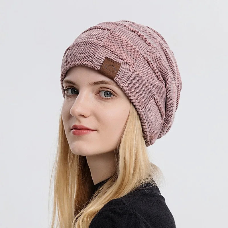 Women’s Winter Hot Sale Hat – Fashionable Slouchy Warm Multicolor Knitted Beanie, Trendy Design