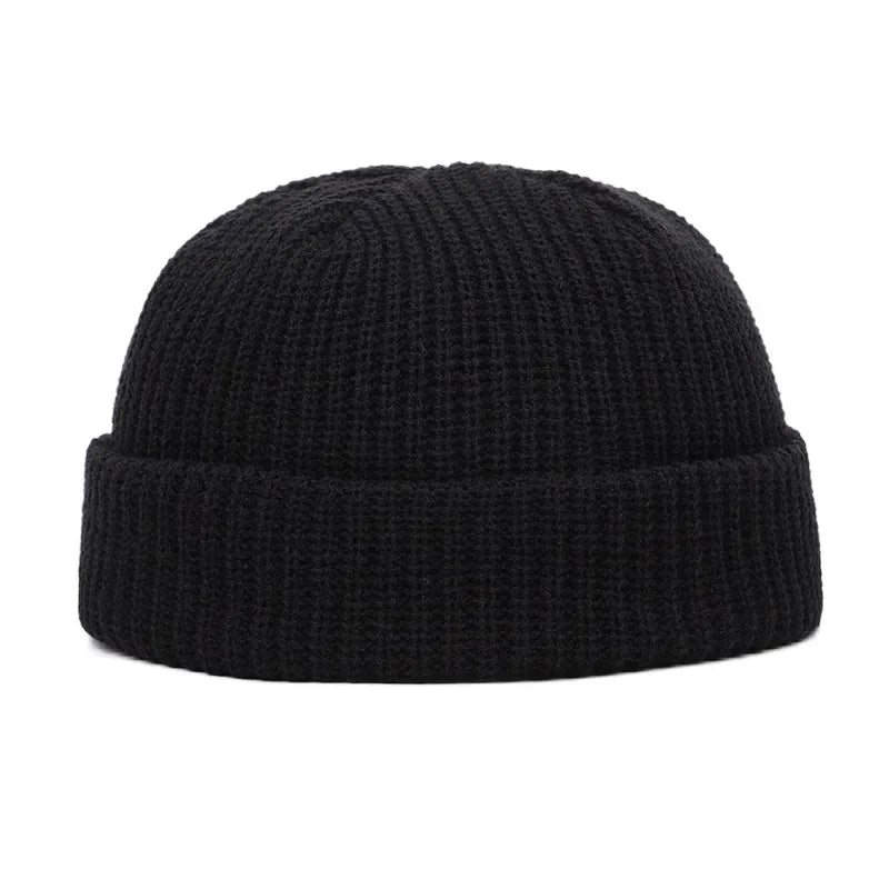 Unisex Knitted Beanie – Warm Wool Skullies Hat for Men & Women, Simple Hip Hop Style, Autumn & Winter Trendy Cap”