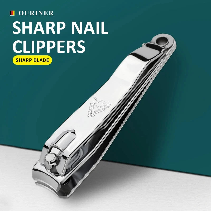 Stainless Steel Nail Clippers – Sharp Curved Edge Cutter with Swing-Out Nail Cleaner