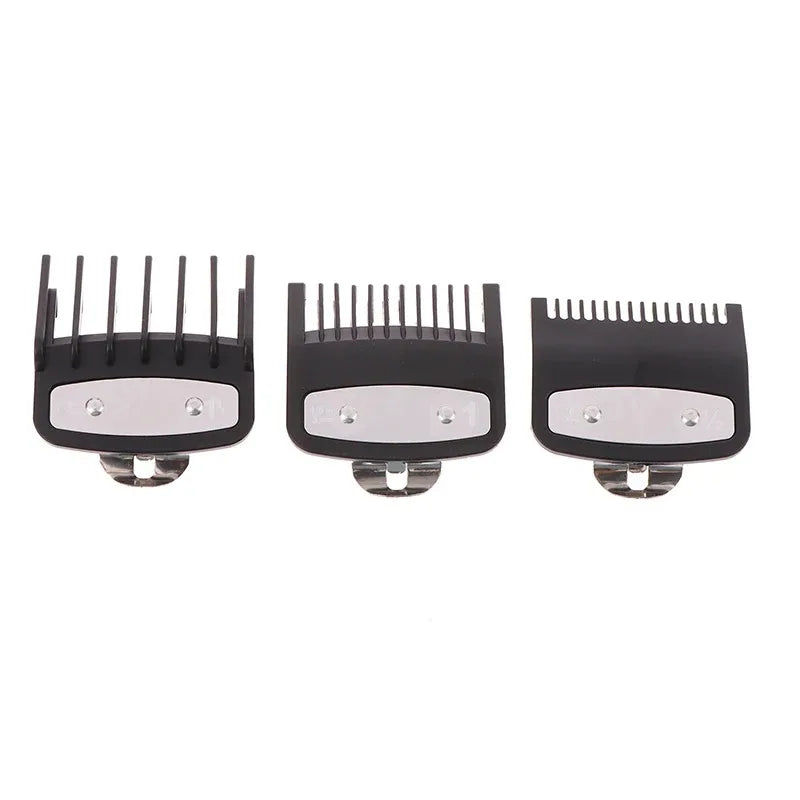 Black Hair Clipper Limit Comb Set with Guide Guard Attachments for Trimmers (1.5mm, 3mm, 4.5mm, Single Piece)