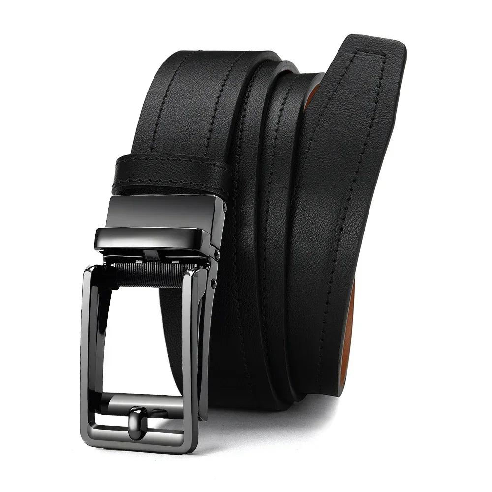Men’s Leather Belt with Automatic Buckle – High-Quality Girdle Strap for Men & Women, Perfect Gift, Adjustable 115–125cm