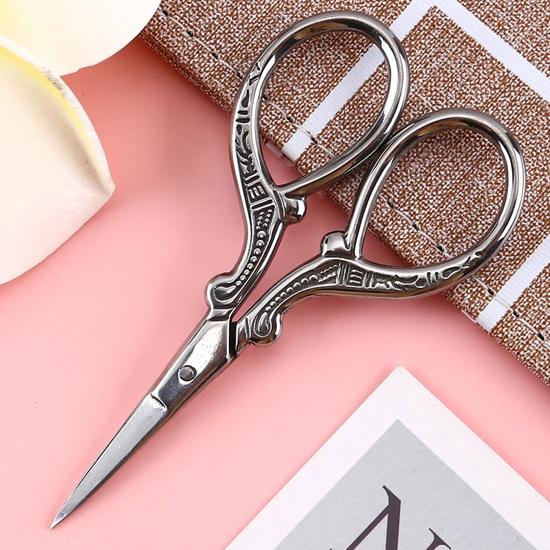 Retro Stainless Steel Tailor Scissors – Crane-Shaped Small Embroidery & Cross-Stitch Scissors for DIY Crafts and Home Use