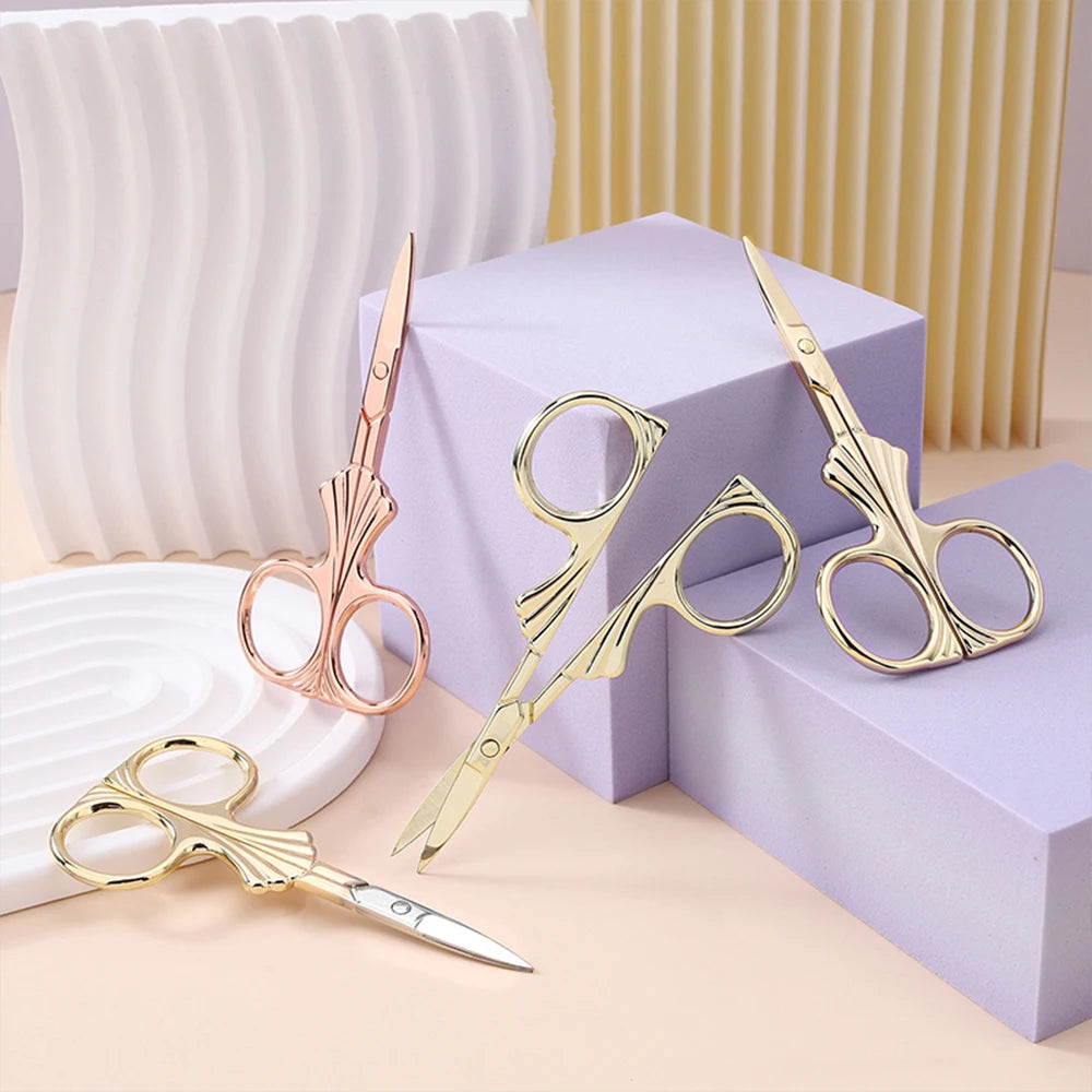 Vintage Stainless Steel Eyebrow Trimming Scissors