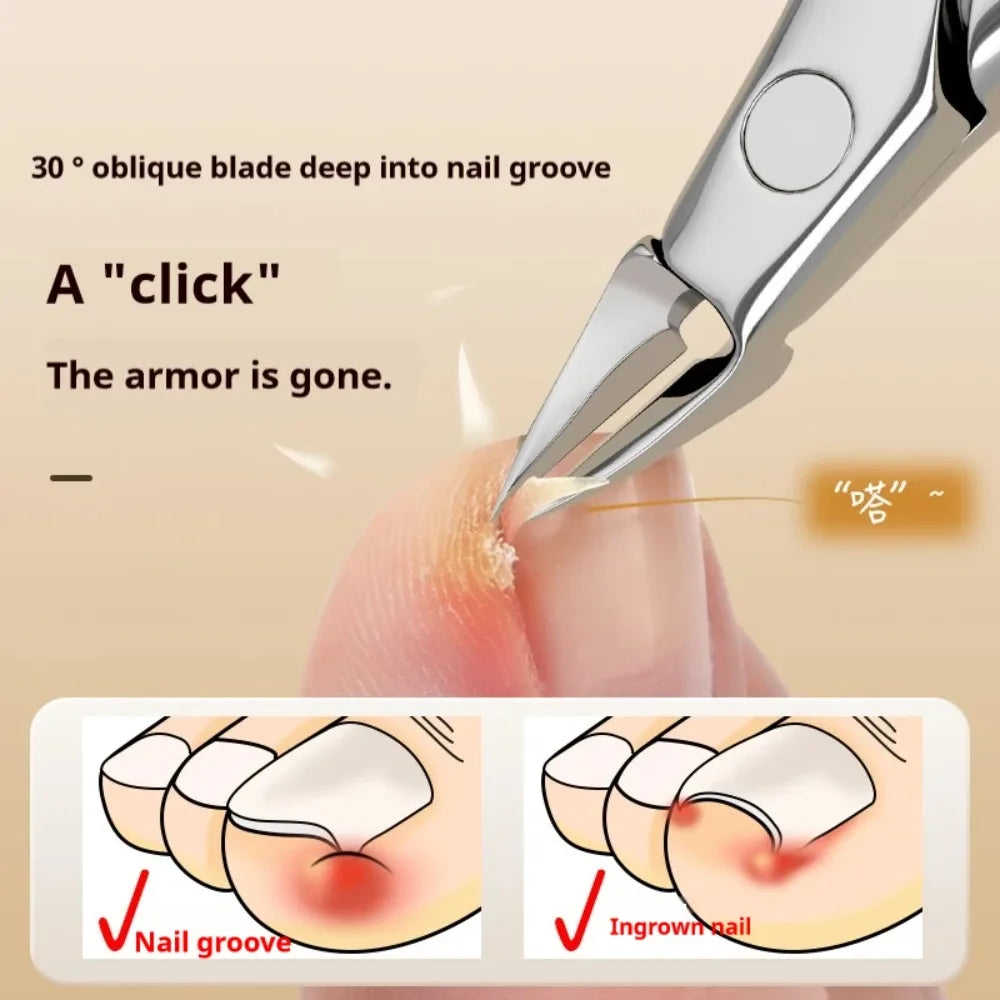 Professional Labor-Saving Nail Clippers Set 3Pcs Exfoliating Scissors Cuticle Cutter Pedicure Tool for Ingrown Toenails