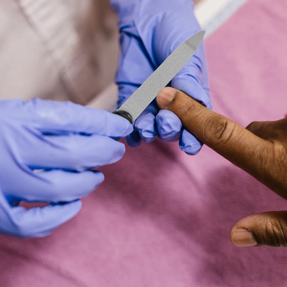 4-Piece Stainless Steel Double-Sided Nail File – Fine Grit for Natural, Sensitive Nails