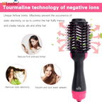 4-in-1 Women’s Hair Dryer Brush – Hot Air Styler with Straightener, Curler & Scalp Massager, Rapid Heat One-Step Volumizer