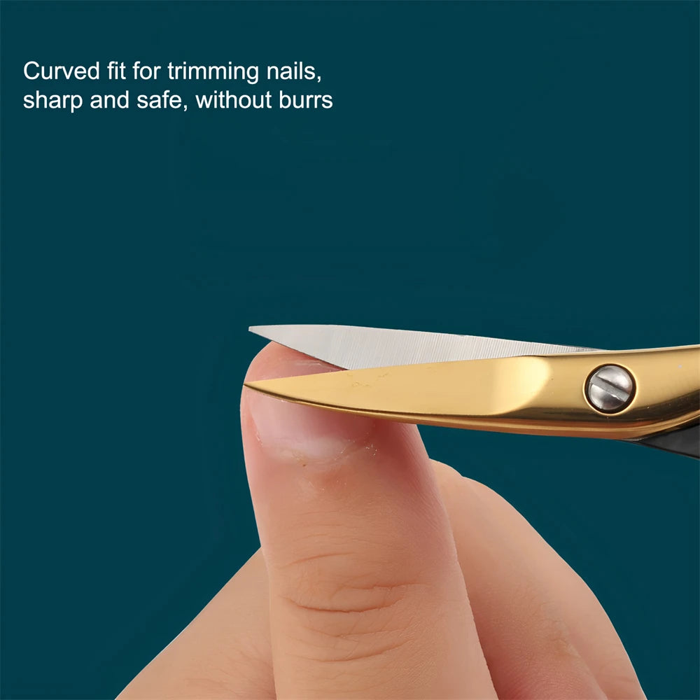 Professional Eyebrow Scissors & Manicure Trimmer – Nose Hair, Dead Skin, and Cuticle Cutter for Nail Art
