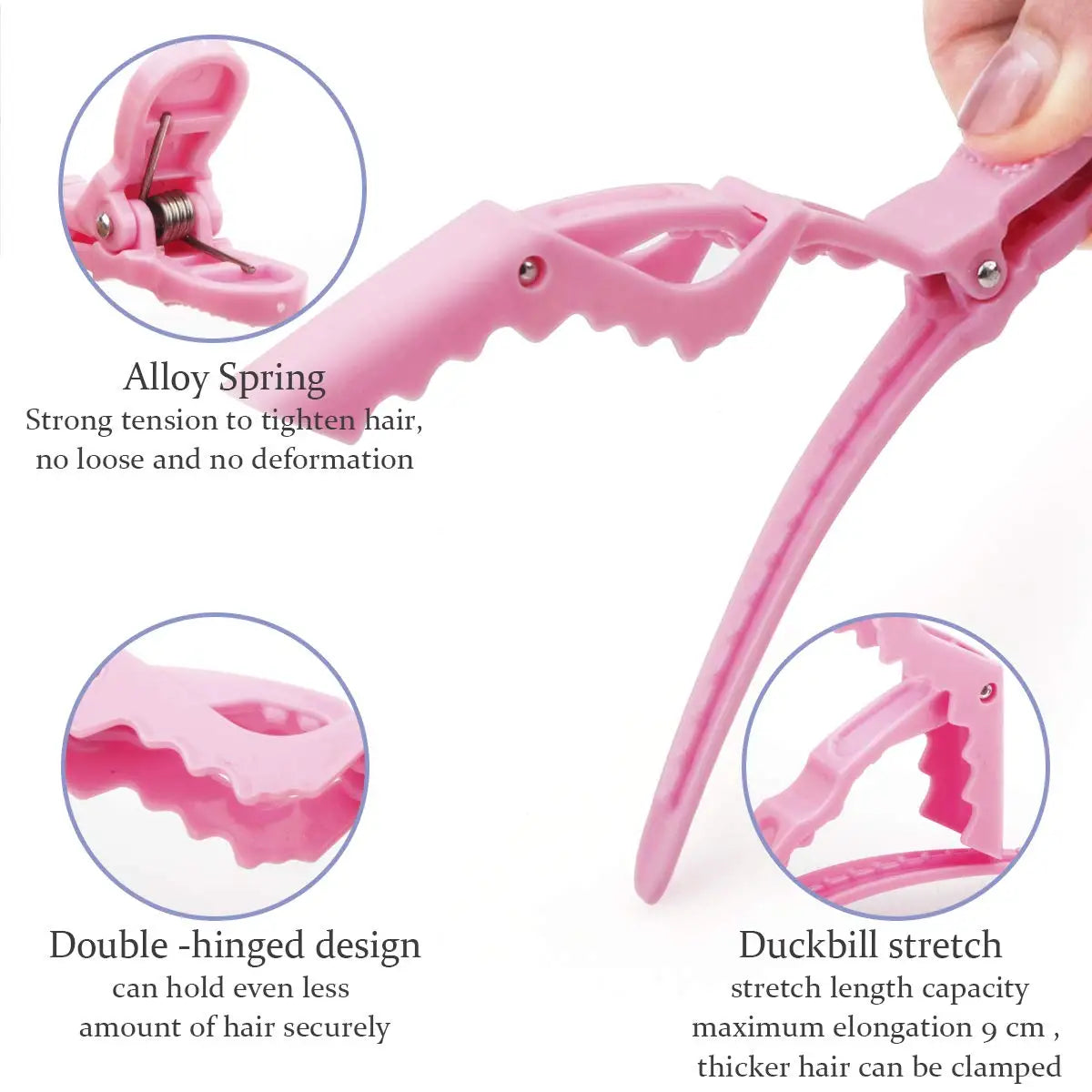 10pcs Hairdressing Alligator Hair Clips – Plastic Clamps for Sectioning, Styling, and Hair Accessories