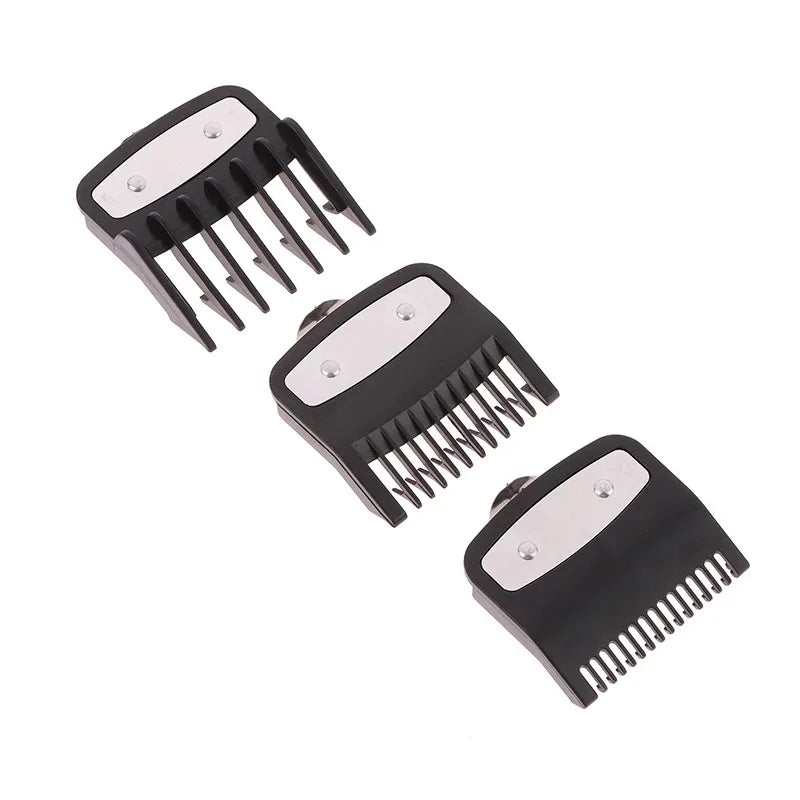 Black Hair Clipper Limit Comb Set with Guide Guard Attachments for Trimmers (1.5mm, 3mm, 4.5mm, Single Piece)