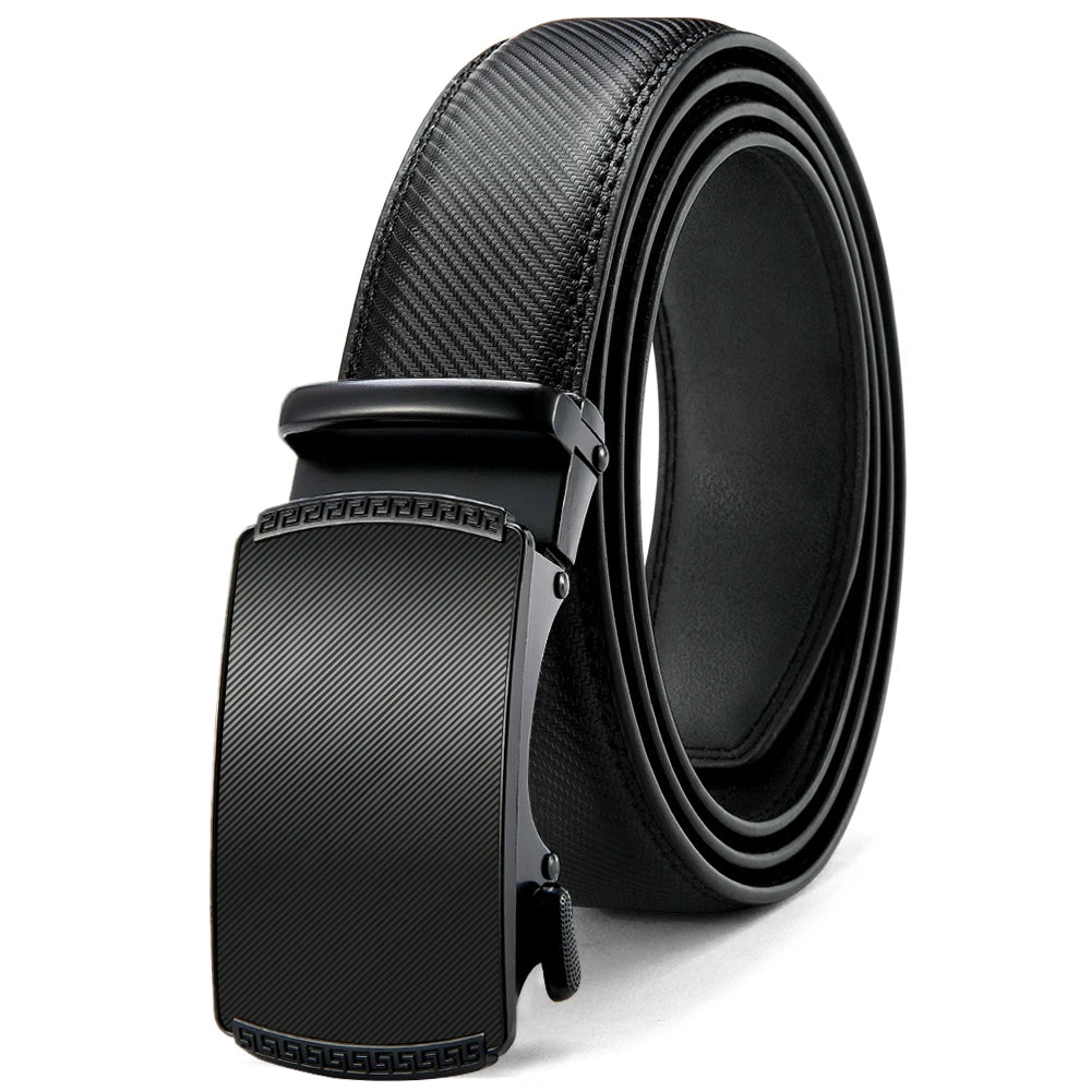 Men Belts Metal Automatic Buckle Brand High Quality Leather Belts for Men Famous Brand Luxury Work Business Strap