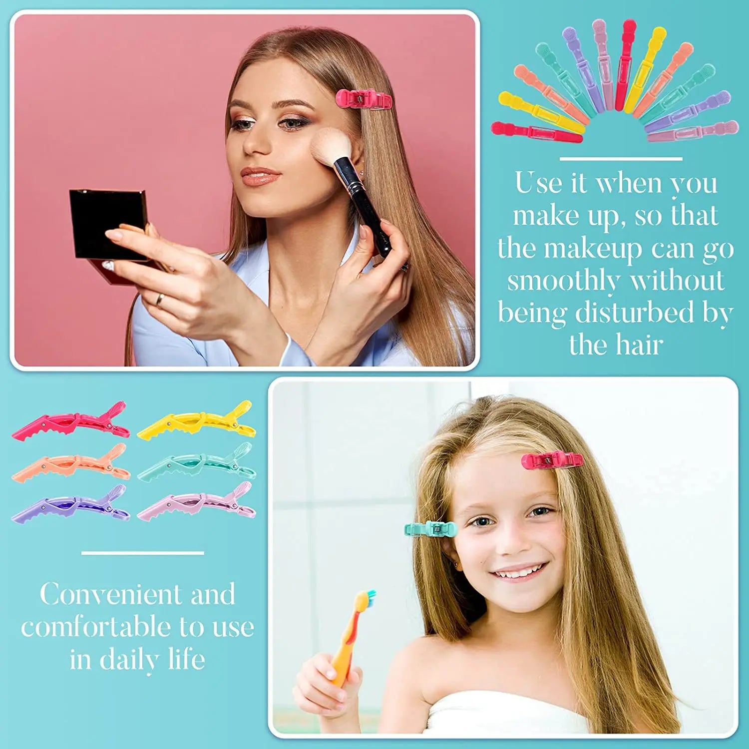 10pcs Hairdressing Alligator Hair Clips – Plastic Clamps for Sectioning, Styling, and Hair Accessories