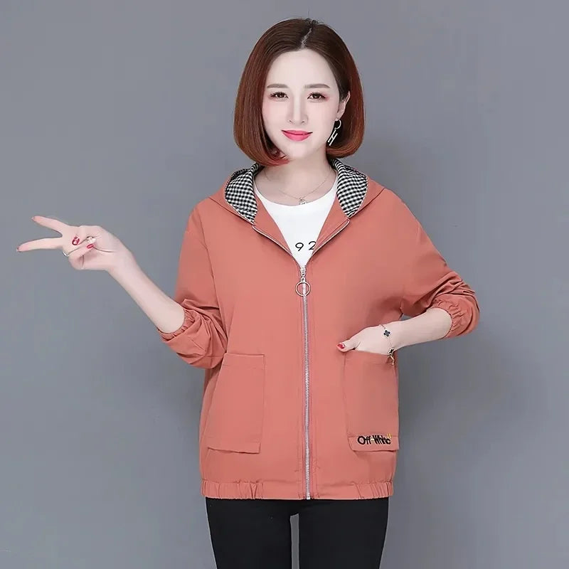New Women’s Spring & Autumn Windbreaker – Korean Loose Casual Hooded Jacket