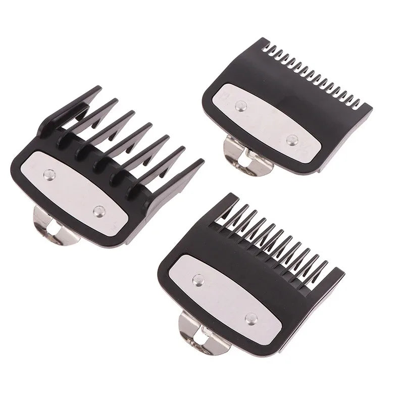 Black Hair Clipper Limit Comb Set with Guide Guard Attachments for Trimmers (1.5mm, 3mm, 4.5mm, Single Piece)