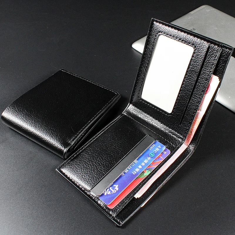 Men's Wallet Leather Men Wallets Premium Product  Artificial leather Wallets for Man Short Black Walet Portefeuille Homme