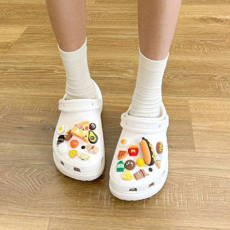 Trendy Detachable Crocs Shoe Flower – DIY Cartoon Food Charm Accessory with Premium Finish