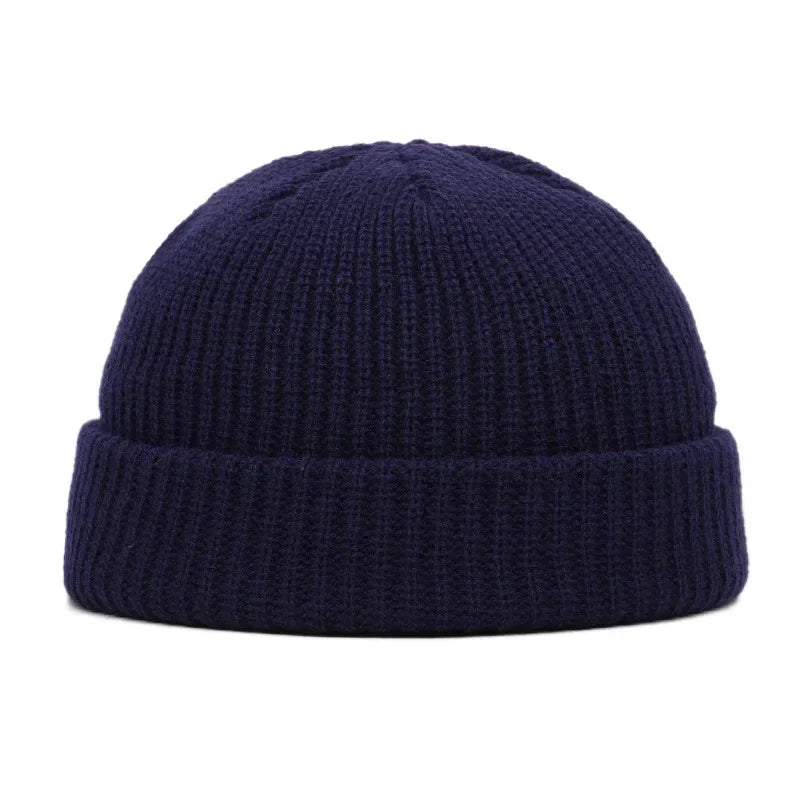 Unisex Knitted Beanie – Warm Wool Skullies Hat for Men & Women, Simple Hip Hop Style, Autumn & Winter Trendy Cap”