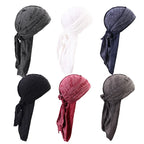 Ripped Long-Tail Pirate Hat for Men & Women – Elastic Hip-Hop Durag Headwrap