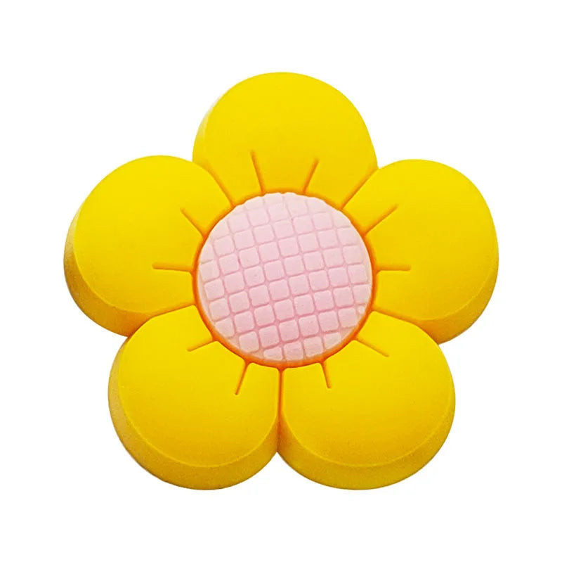 Cute Colorful Flower Shoe Charms for Crocs – PVC Clog Accessories & Wristband Decorations