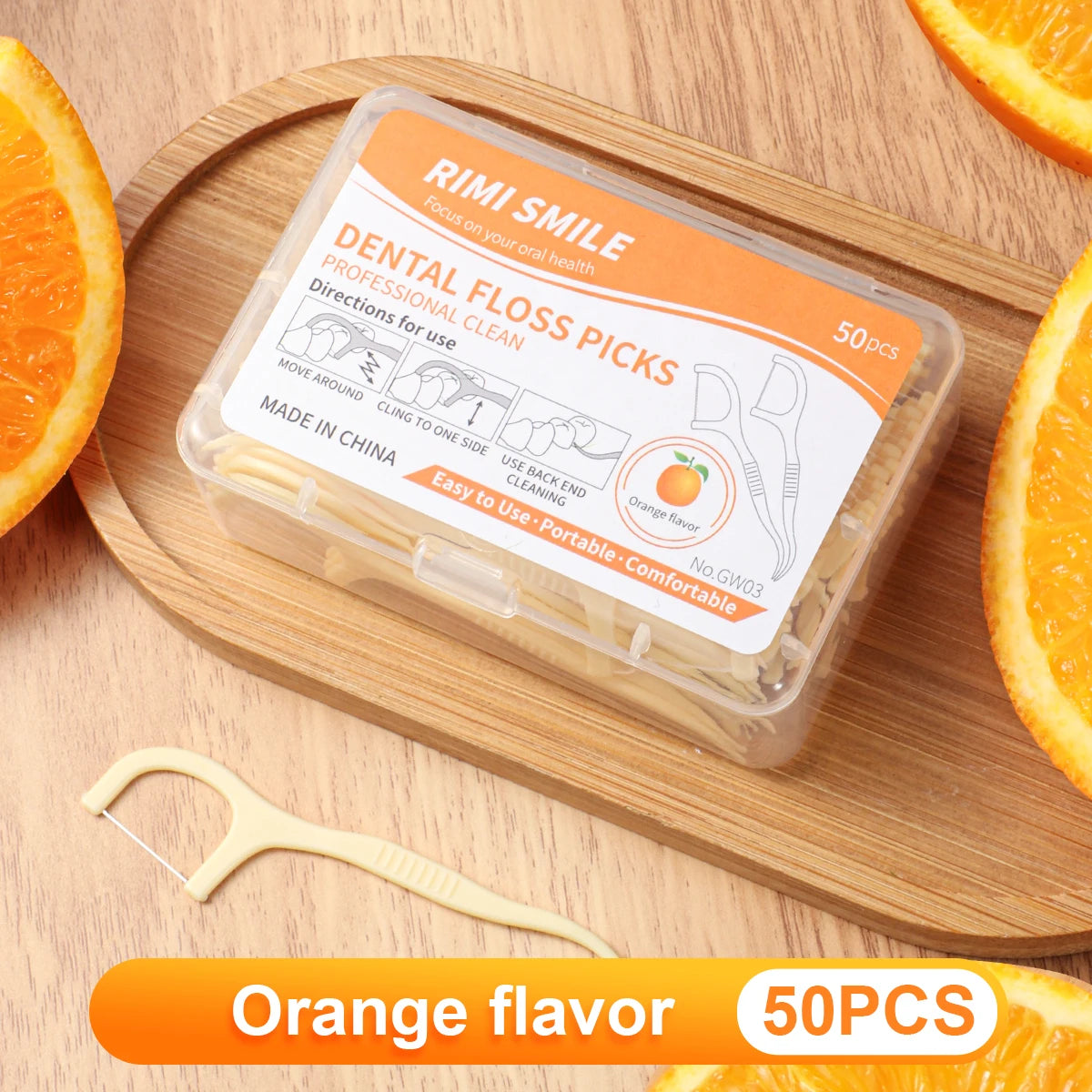 Hot Seller – 50PCS/Box – Fruit-Flavored Dental Floss Picks