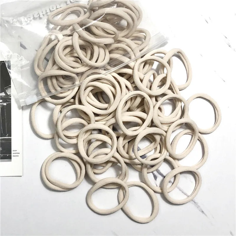 20/50pcs Hair Bands for Women & Girls – Basic 4cm Elastic Hair Ties for Ponytails