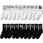 10 Pairs Men’s Sports Socks – Casual, Breathable & Versatile with Ghost Face Graffiti Design