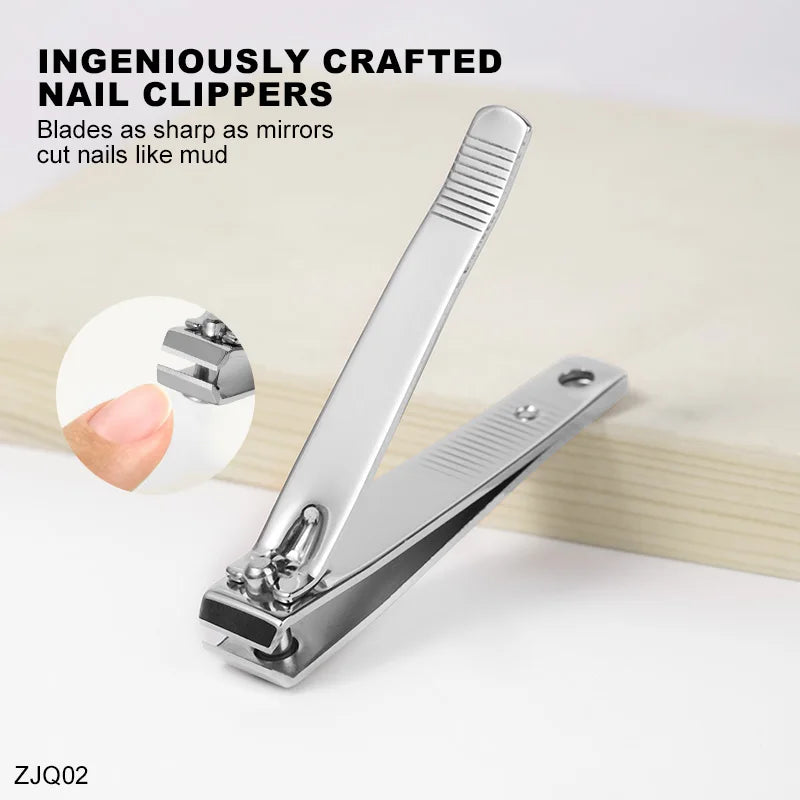 Nail Clippers Professional Metal Nail Cutter Nail Trimmer Fingernail Cutters with Nail File Sharp Manicure Tools For Adult Women