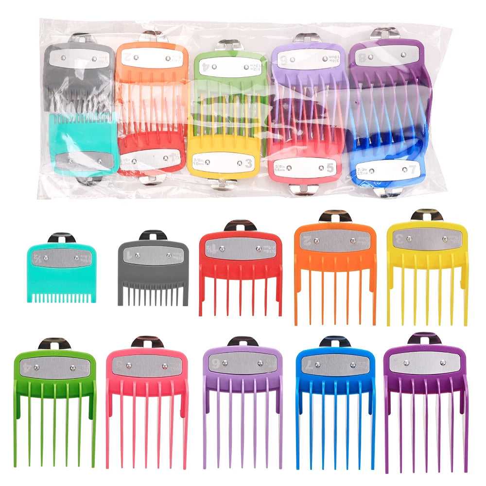 Professional 10-Piece Hair Clipper Guard and Cutting Guide Comb Set for Barber Shops – Precision Styling Tools for Electric Clippers