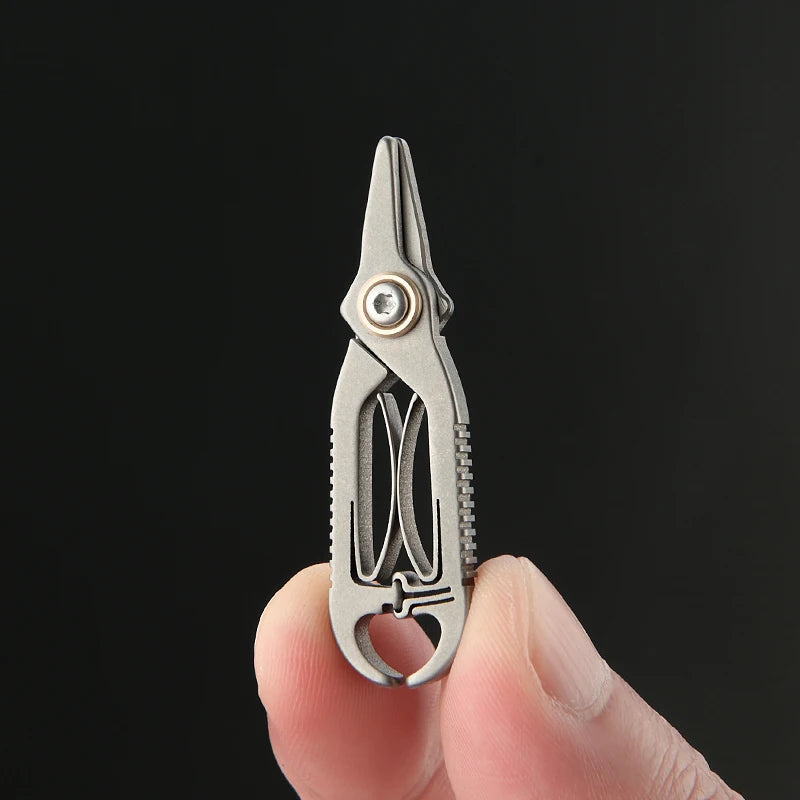 Titanium Alloy Eyebrow & Nose Hair Scissors – Handmade, Portable Beauty Tool