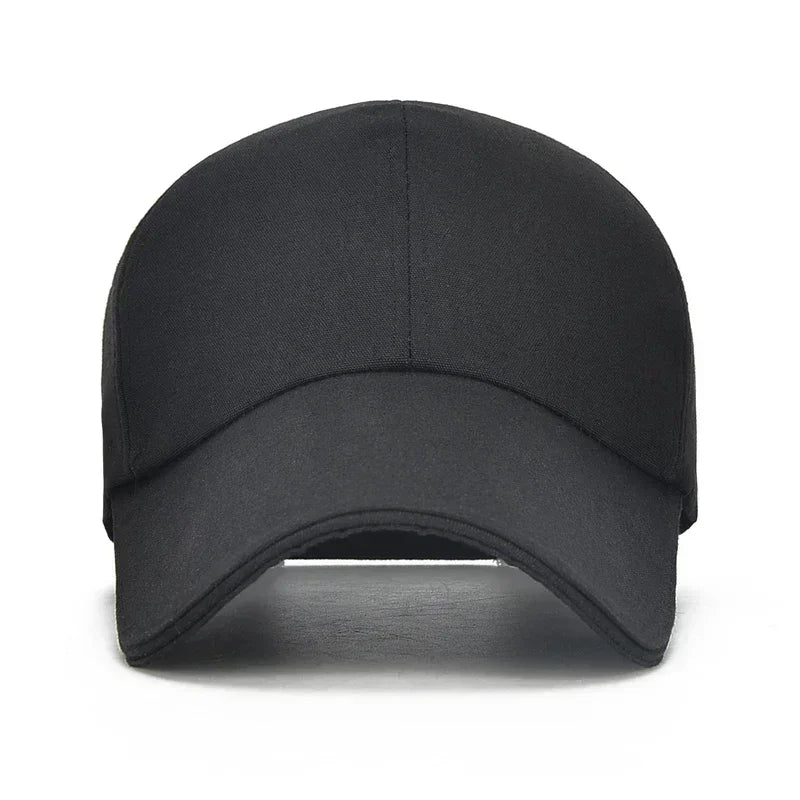 Canvas Long-Brim Snapback Cap – Casual Summer Hat for Men & Women, Sun-Blocking Design