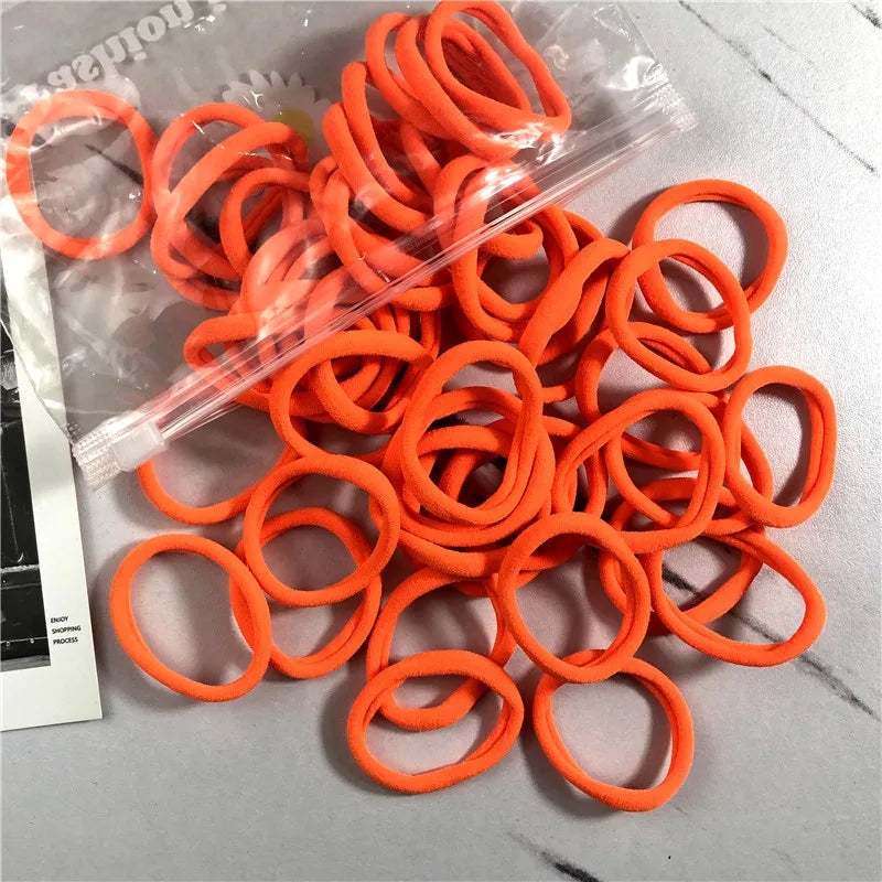 20/50pcs Hair Bands for Women & Girls – Basic 4cm Elastic Hair Ties for Ponytails
