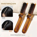 Portable Foldable Hair Comb with Boar Bristle Hair Brush – Scalp Massage Hair Styling Accessory