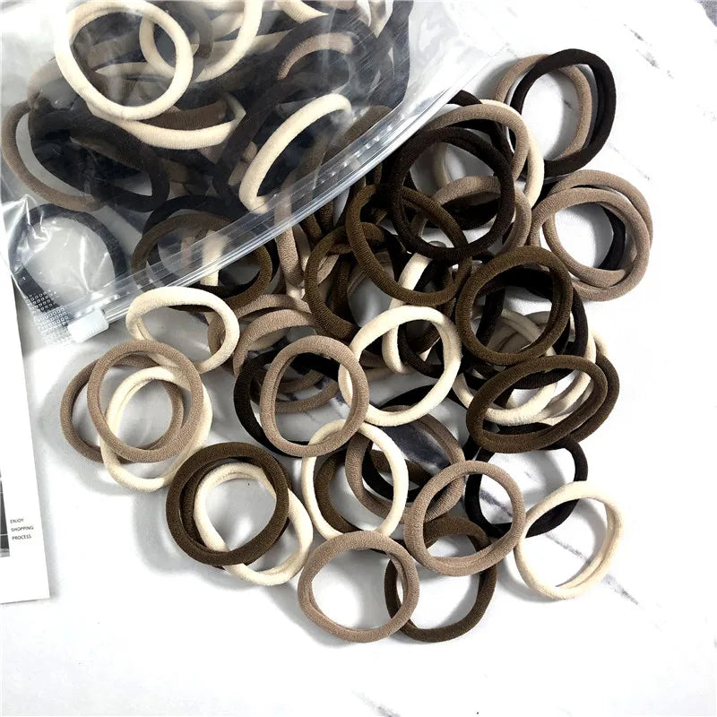 20/50pcs Hair Bands for Women & Girls – Basic 4cm Elastic Hair Ties for Ponytails