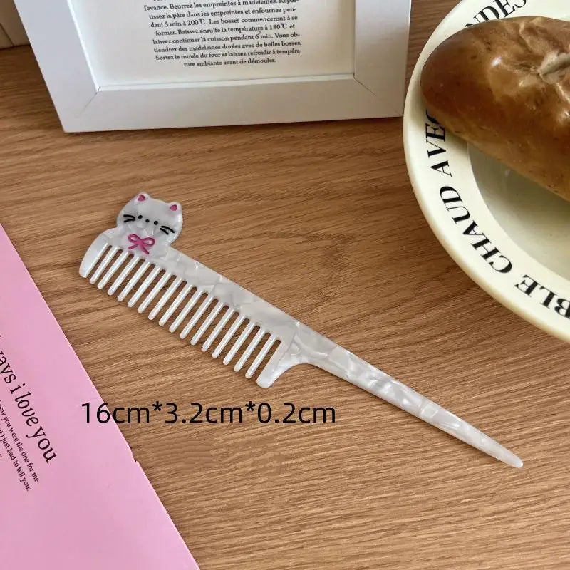 Creative Cartoon Anti-Static Acetate Hair Comb – Cute and Lovely Hairdressing Accessory for Hair Care and Scalp Massage
