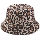 Leopard Print Bucket Hat – Women’s Outdoor Travel & Sun Cap for Autumn & Winter