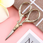 Retro Stainless Steel Tailor Scissors – Crane-Shaped Small Embroidery & Cross-Stitch Scissors for DIY Crafts and Home Use