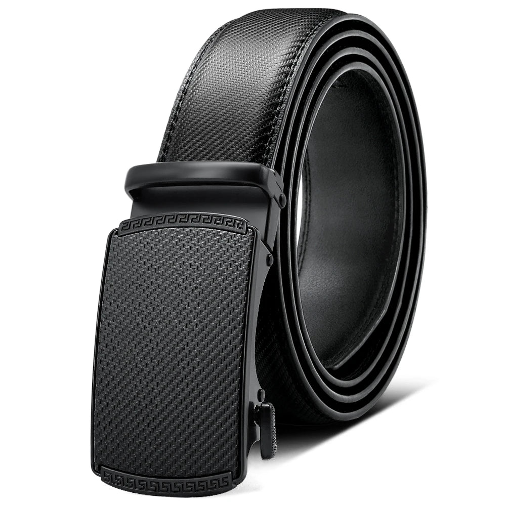 Men Belts Metal Automatic Buckle Brand High Quality Leather Belts for Men Famous Brand Luxury Work Business Strap