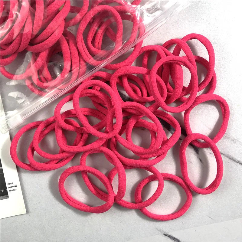 20/50pcs Hair Bands for Women & Girls – Basic 4cm Elastic Hair Ties for Ponytails