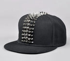 Hip Hop Street Dance Flat Brim Cap – Five-Row Plastic Rivets Bboy Baseball Hat for Men
