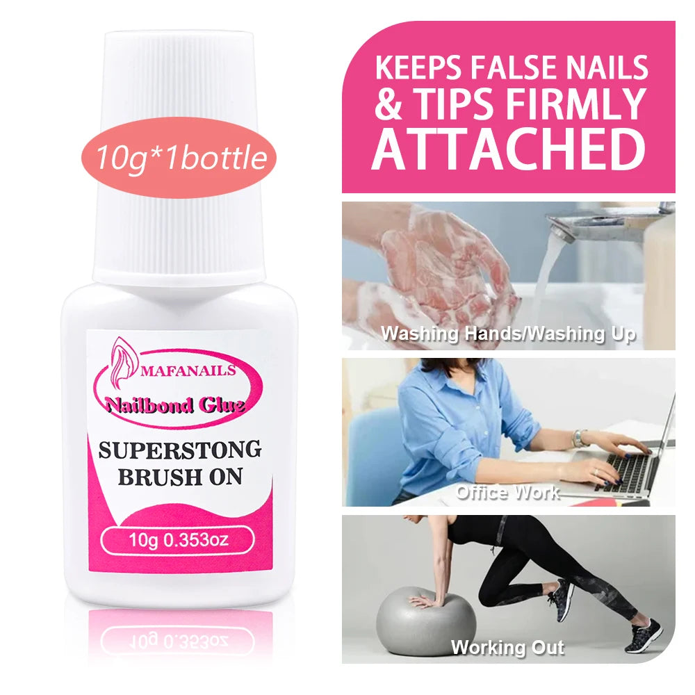 Fast-Drying Nail Glue – Strong Adhesive for False Nail Tips, Acrylic Art, Rhinestones & Gel Nails