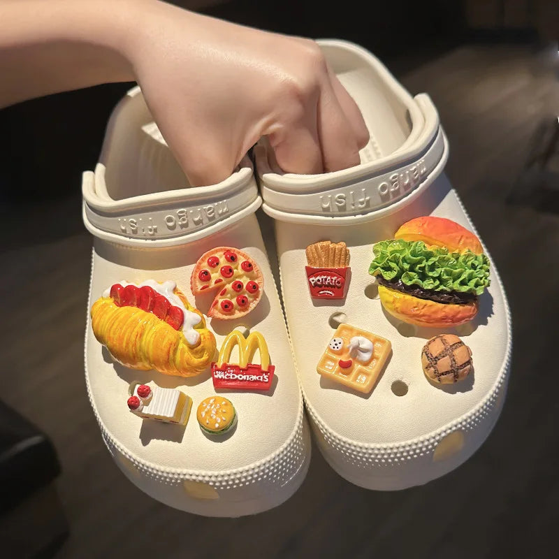 Trendy Detachable Crocs Shoe Flower – DIY Cartoon Food Charm Accessory with Premium Finish