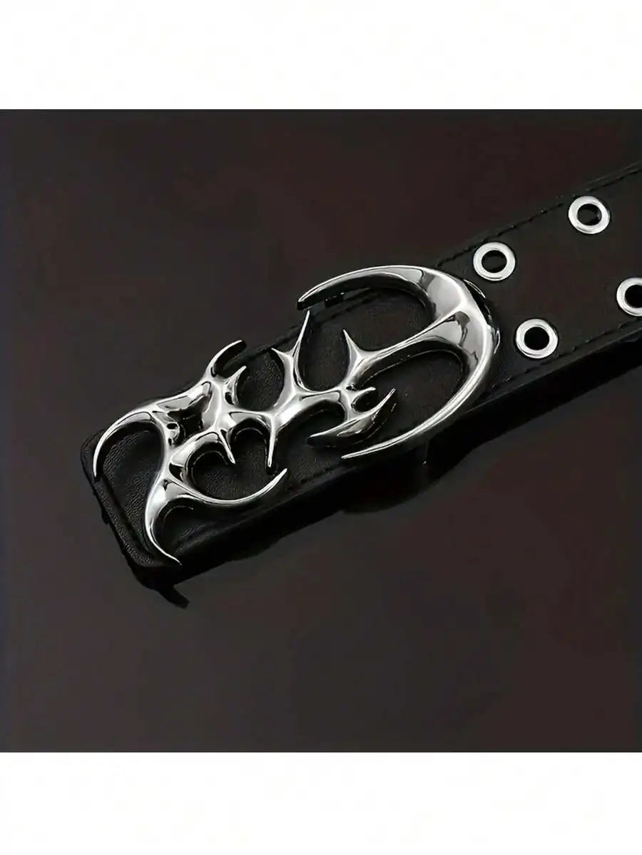 Men’s Genuine Leather Belt with Retro Metal Rivets – Fashionable and Versatile for Jeans