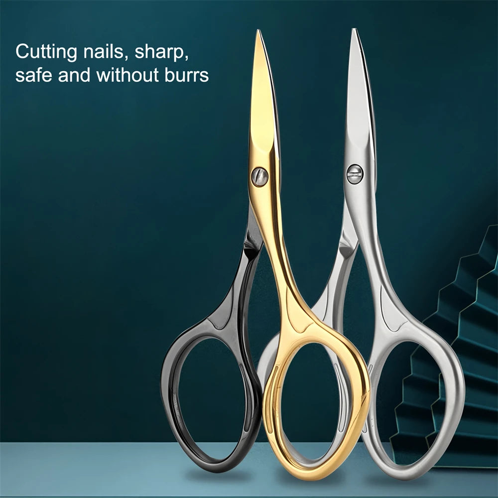 Professional Eyebrow Scissors & Manicure Trimmer – Nose Hair, Dead Skin, and Cuticle Cutter for Nail Art