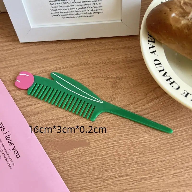 Creative Cartoon Anti-Static Acetate Hair Comb – Cute and Lovely Hairdressing Accessory for Hair Care and Scalp Massage