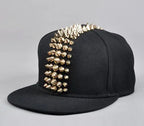 Hip Hop Street Dance Flat Brim Cap – Five-Row Plastic Rivets Bboy Baseball Hat for Men